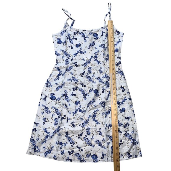 A New Day Womens Blue Floral Smocked Knee Length Sundress Size 0 - Picture 12 of 12